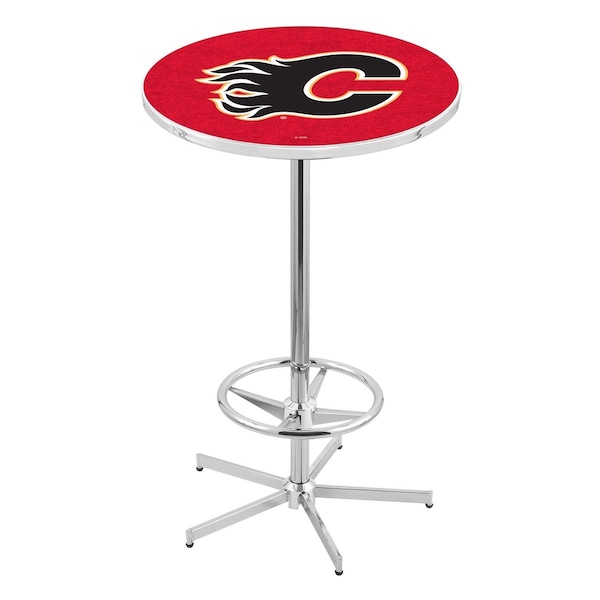 42" Chrome Calgary Flames Pub Table